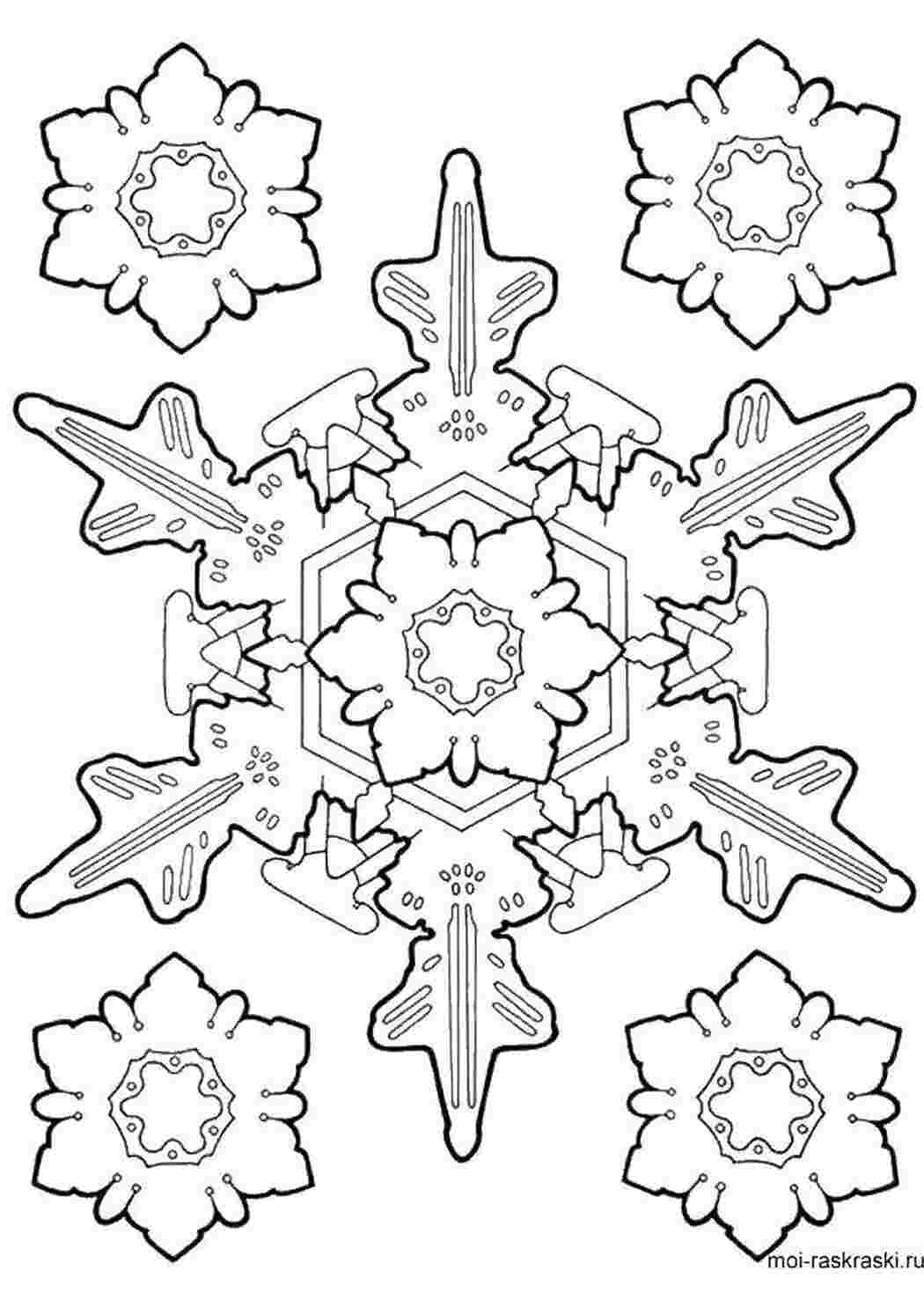 Раскраски Снежинки снег снежинка
