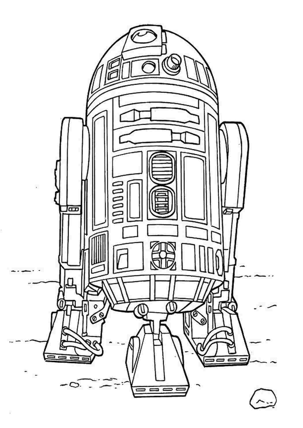 Раскраска астроробот r2d2. раскраска робот, роботы, зведные войны, раскраски из фильмов, лукас  Раскраски скачать онлайн