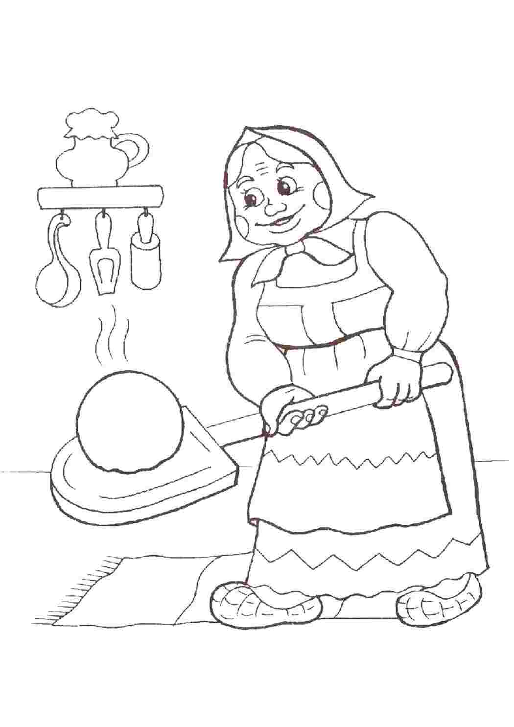 Раскраски Раскраски "сказка колобок для самых маленьких"  сказки колобок