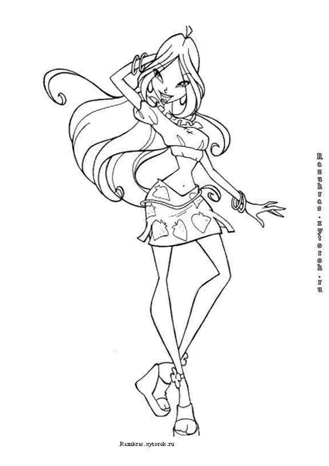 Раскраски Блум с клубничками феи Персонаж из мультфильма, Winx