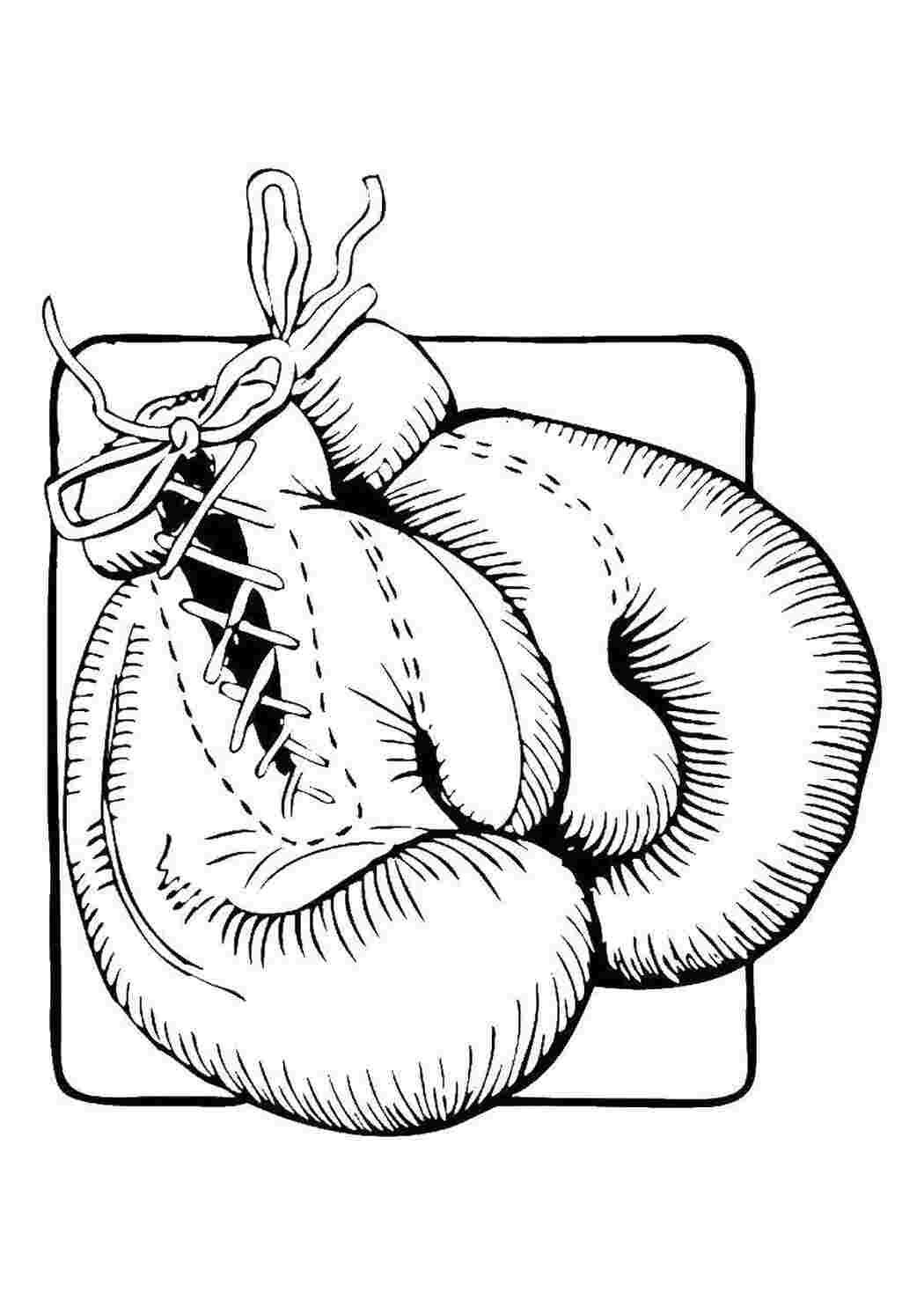 Раскраски Боксерские перчатки спорт Спорт, бокс