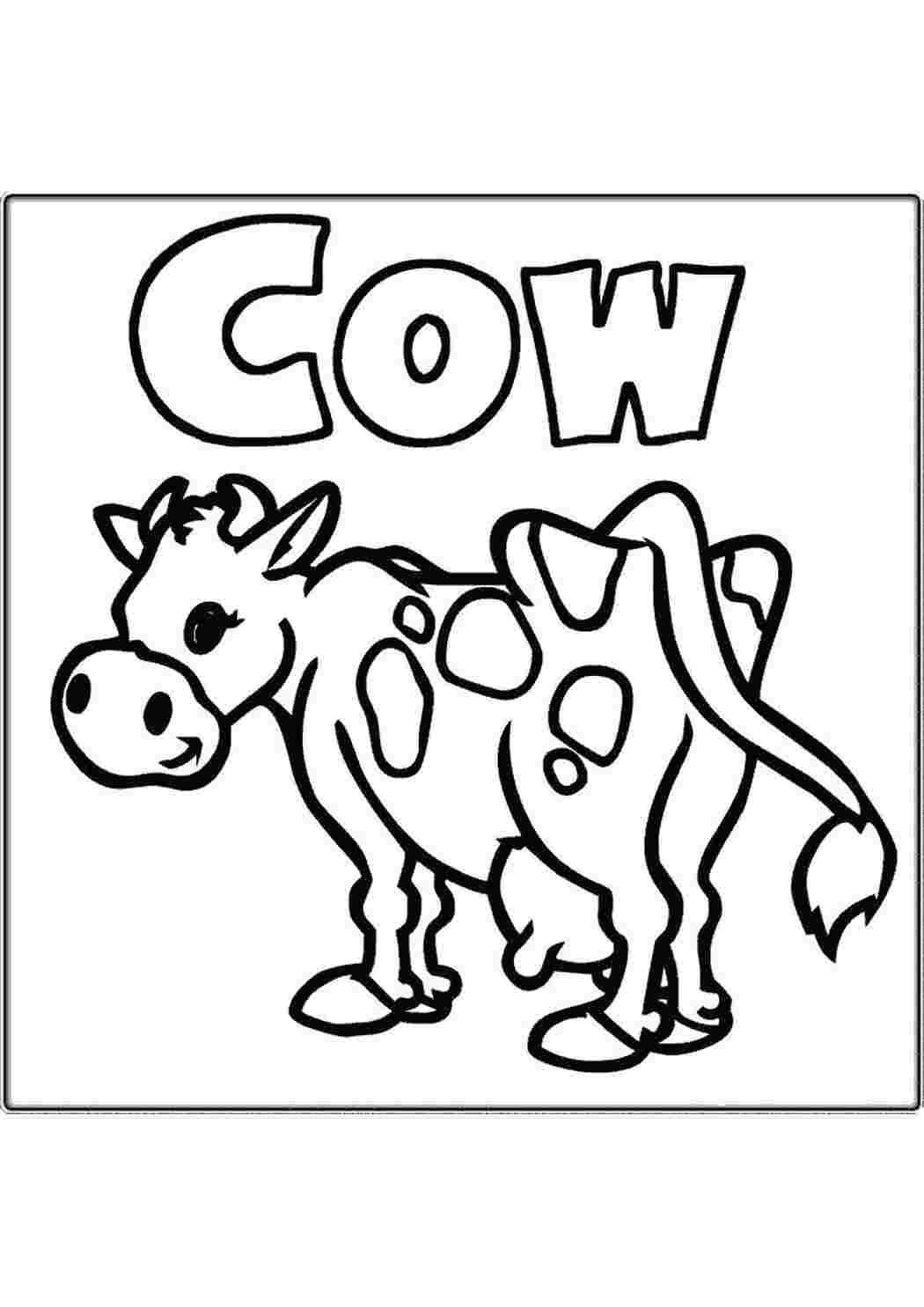 Раскраски cow Домашние животные Корова