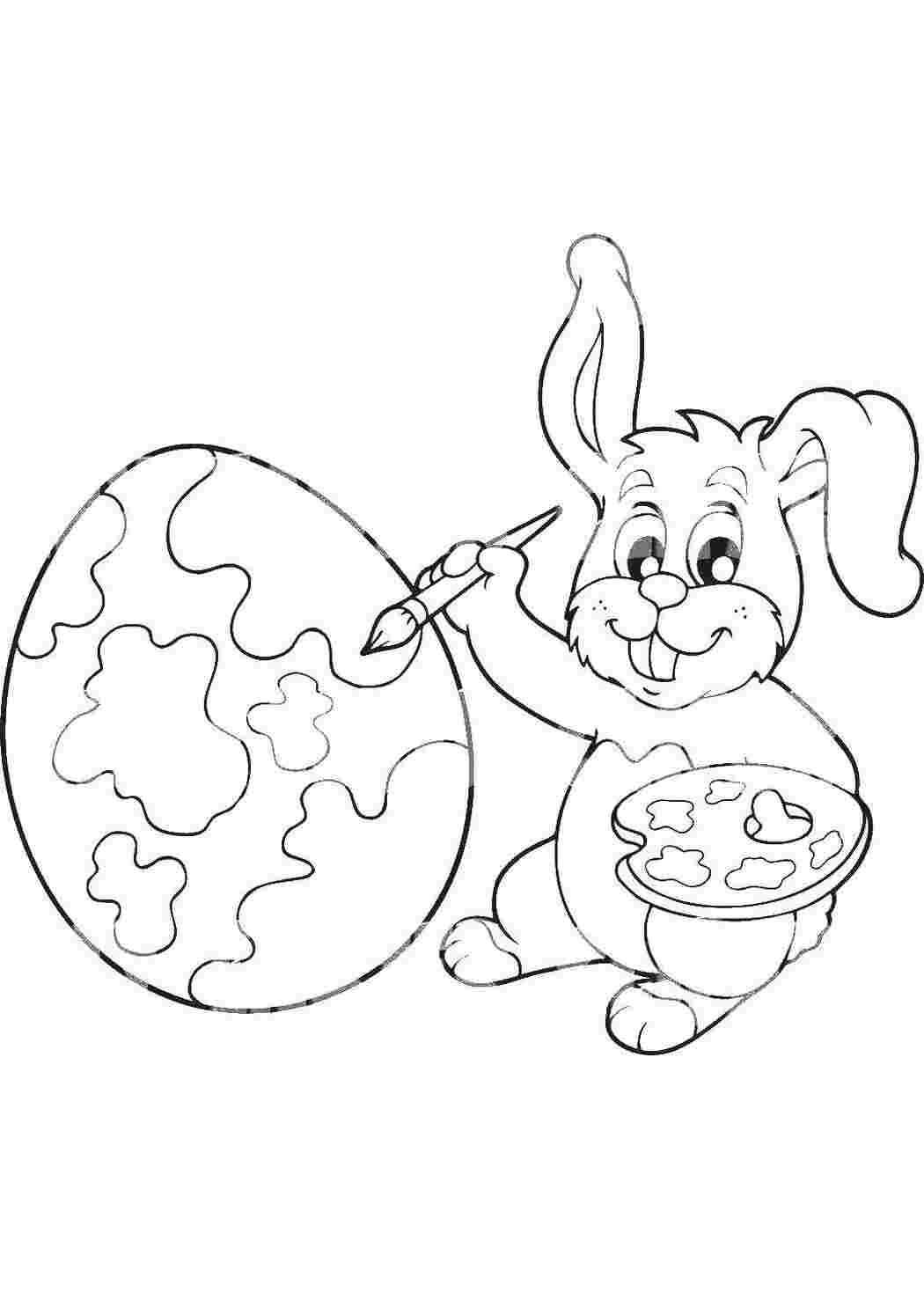 Раскраски Кролик раскрашивает пасхальное яйцо раскраски пасха пасха, яйца, кролик