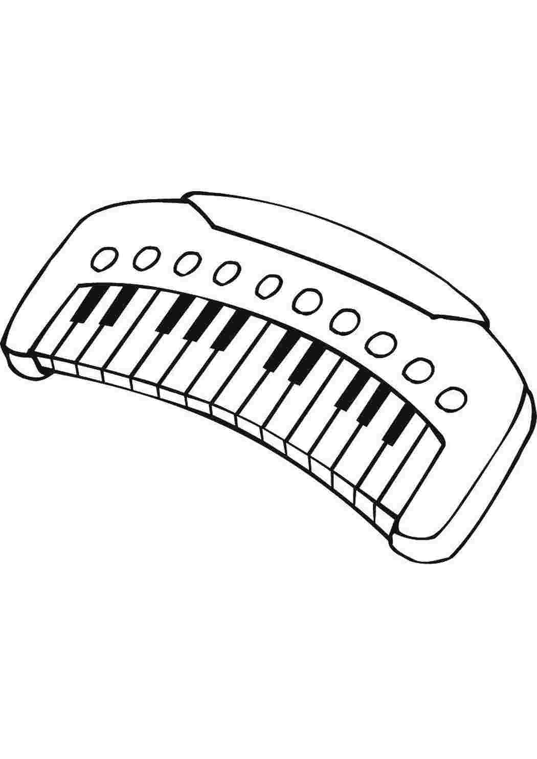 Раскраски Пианино Музыкальный инструмент пианино