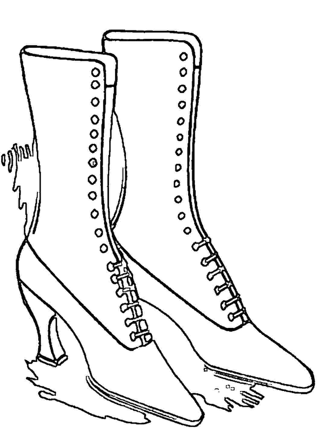 Раскраски Раскраски с сапогами. Обувь. Раскраски для вырезания и раскрашивания сапоги
