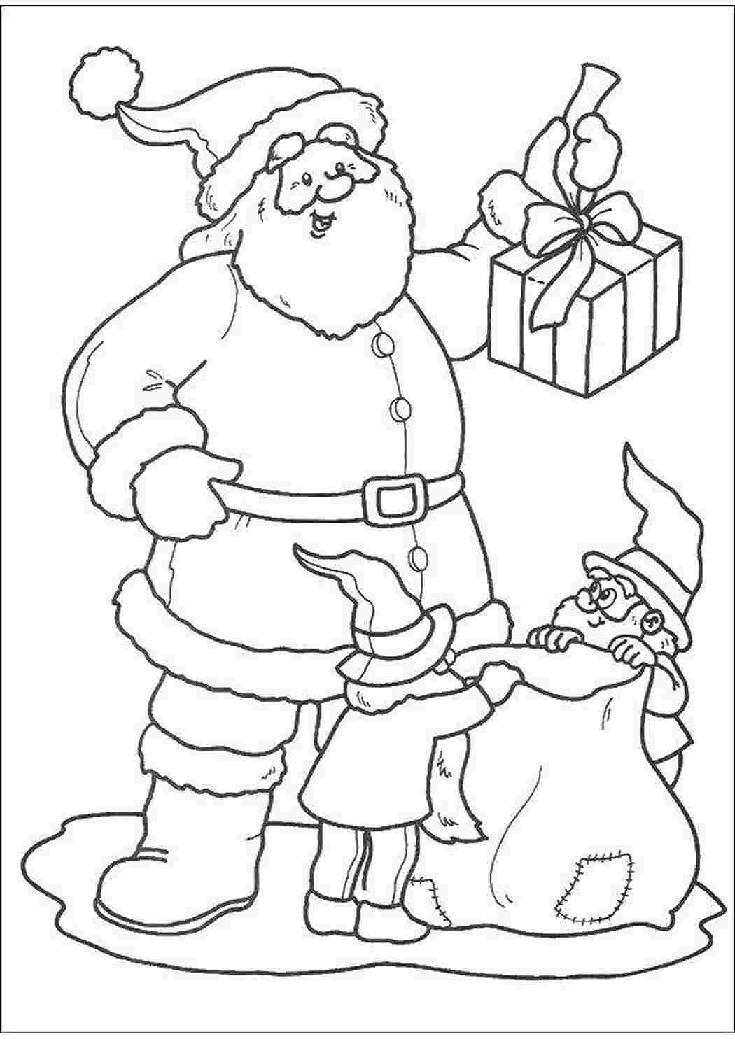 Раскраски Санта готовит подарок раскраски для маленьких санта, игрушки