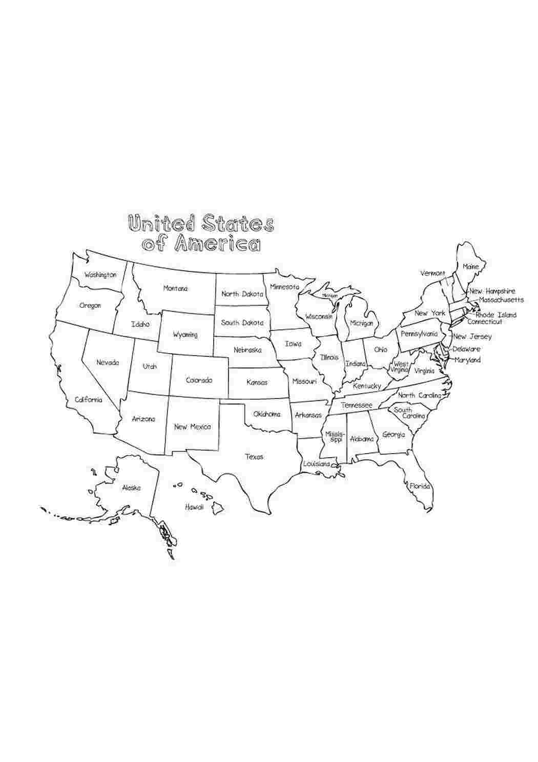 Раскраски Карта сша США Карта, мир, США