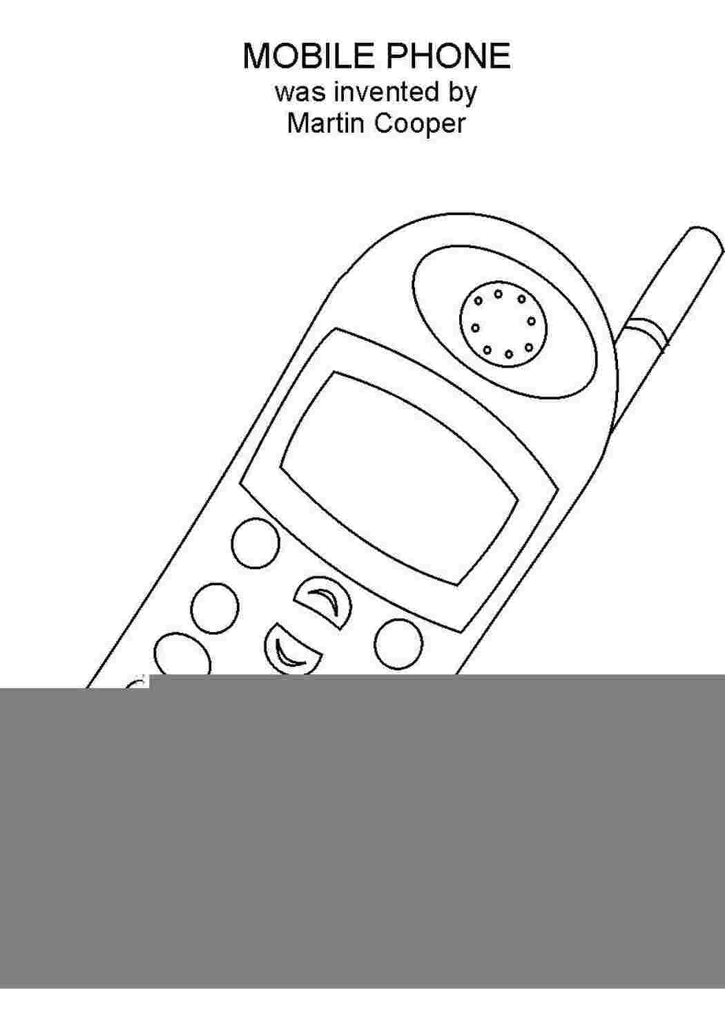 Раскраски Мобильный телефон раскраски телефон, кнопка, экран