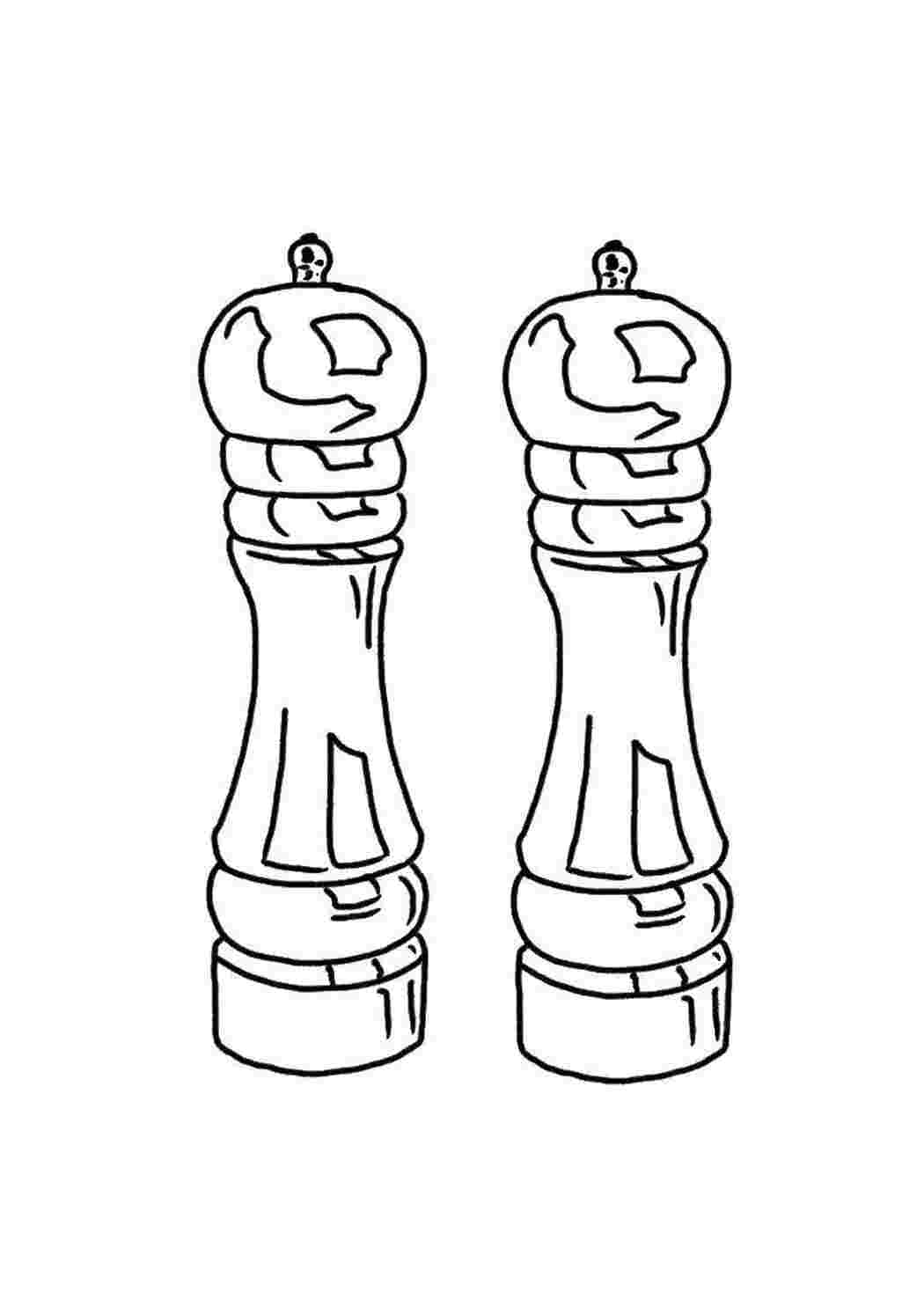 Раскраска еда перец. Соль и перец