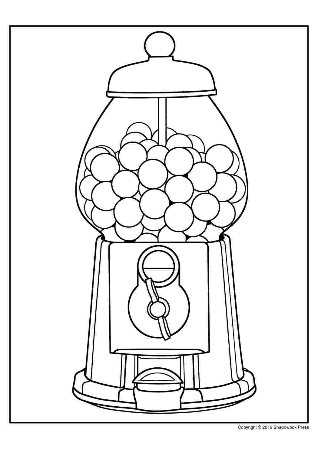Раскраски Автомат с жвачкой Для подростков Жвачка