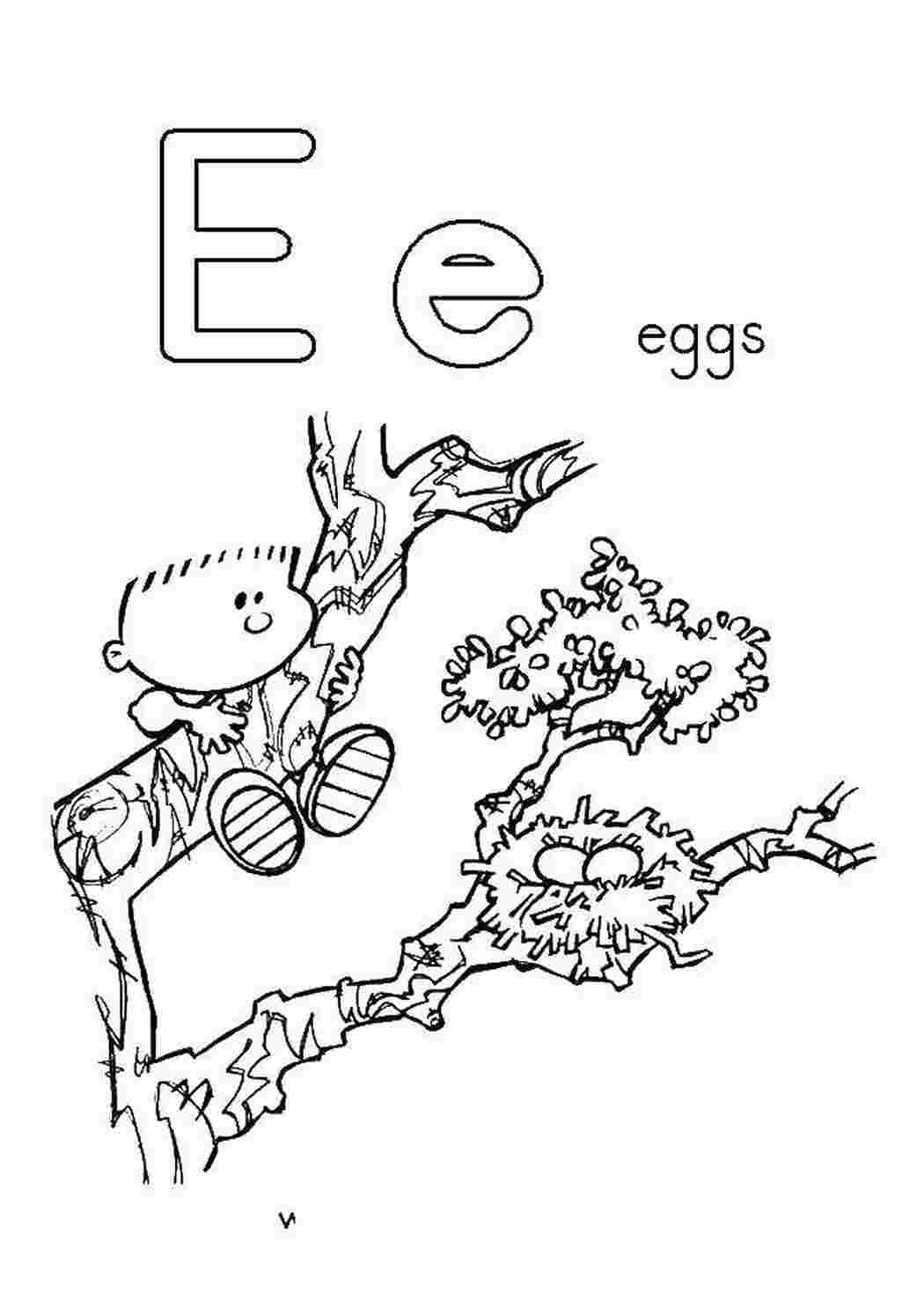 Раскраски Мальчик на дереве Английский алфавит алфавит, английский