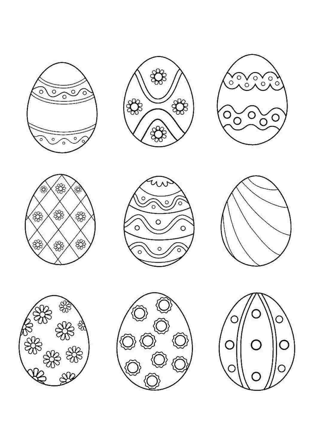 Раскраски яиц на пасху с узорами. пасхальные яйца