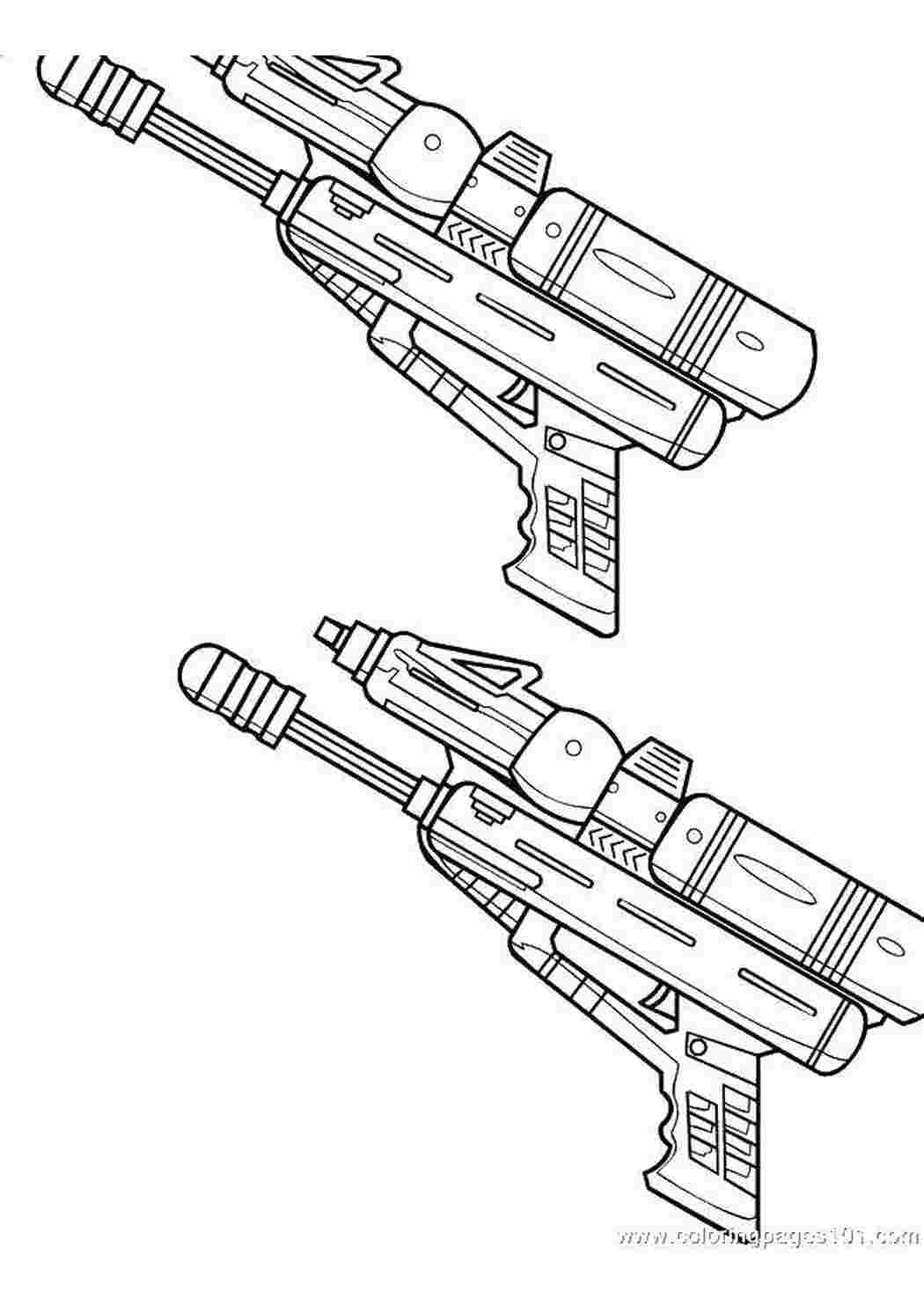 Раскраски Два автомата оружие оружие, автоматы, пистолеты