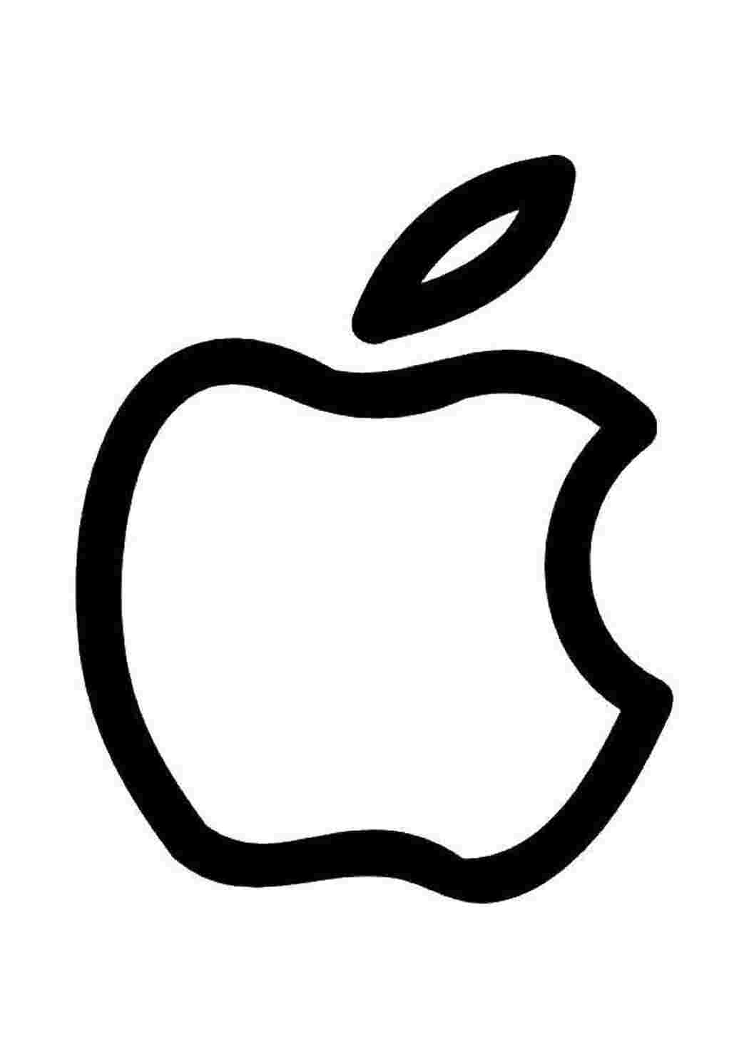 Раскраски Логотип apple Контуры фруктов фрукты