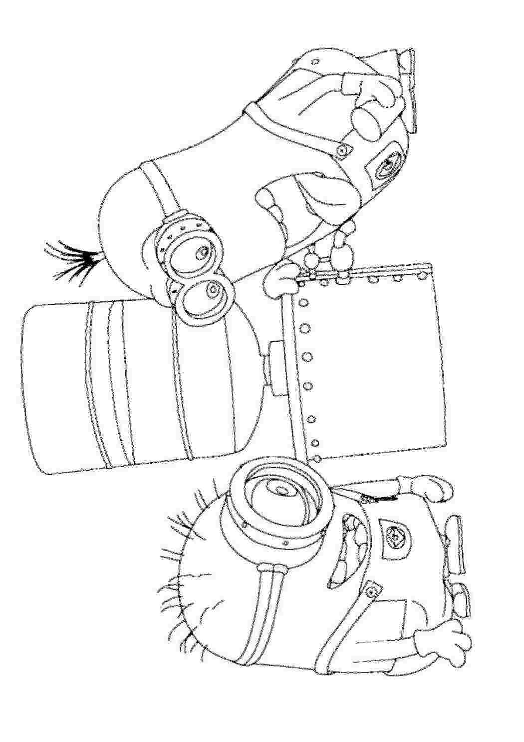 Миньоны и их изобретения Раскраски для детей мальчиков