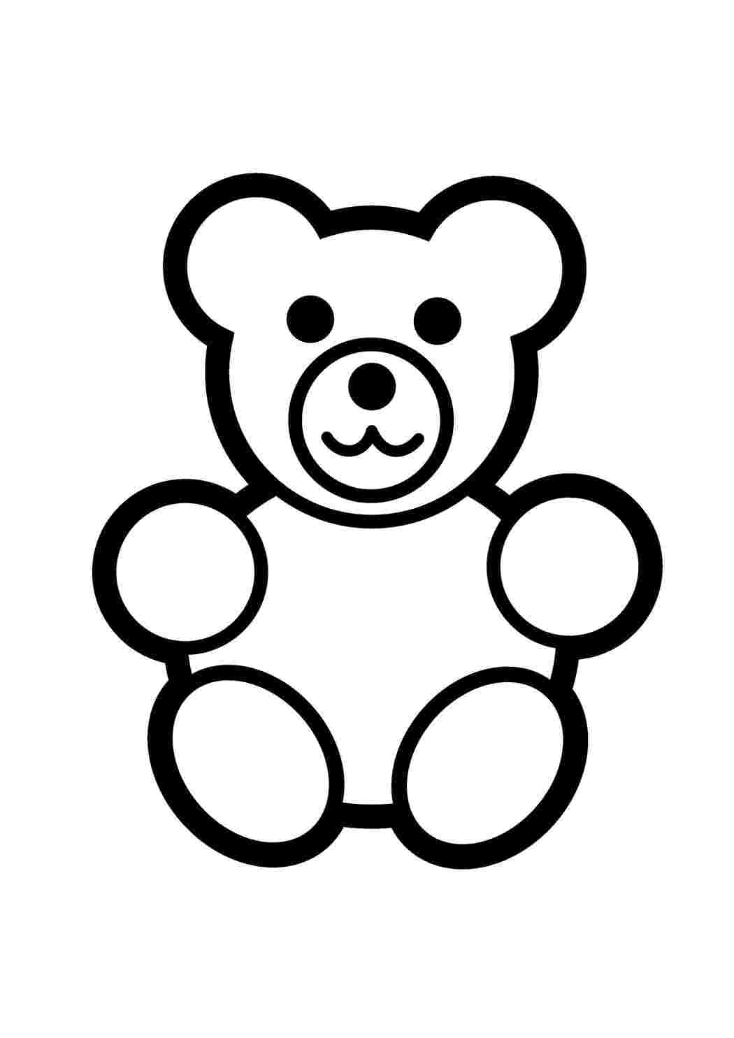 Раскраски Игрушка медведь игрушки игрушка, мишка, бантик