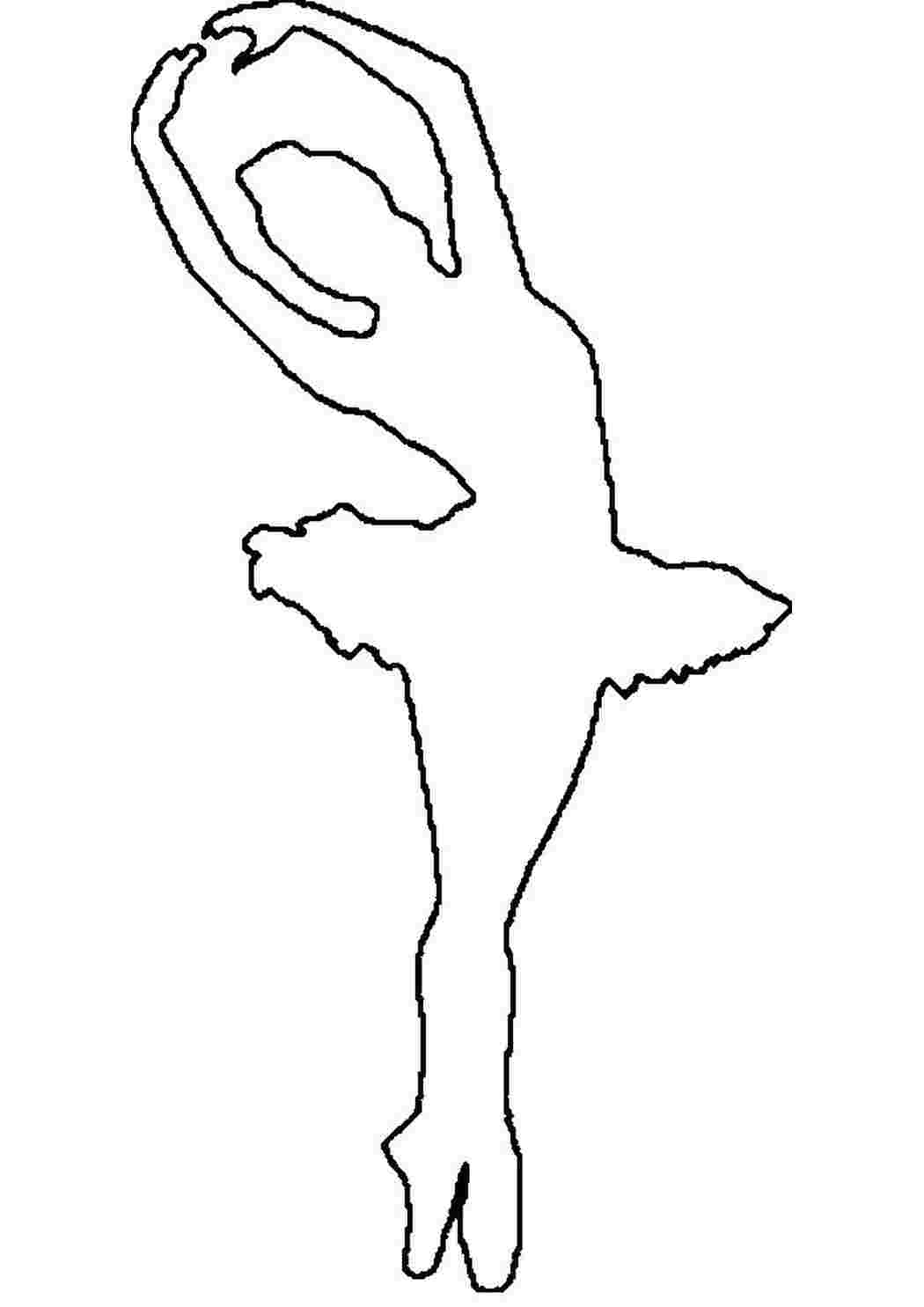 Раскраски балерина трафарет для вырезания из бумаги Раскраски шаблоны балерин 