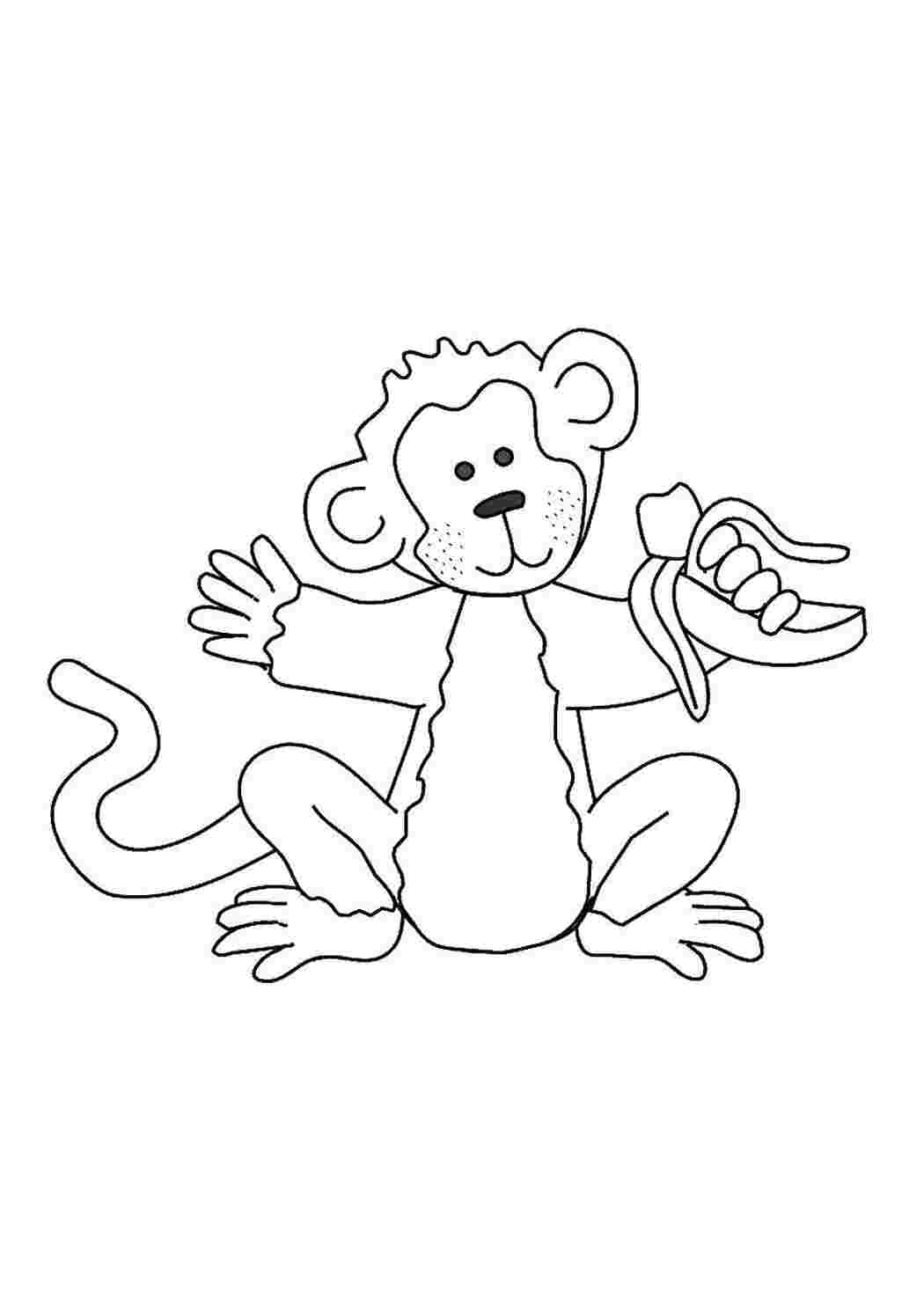 Раскраски год, Раскраска на год обезьяны обезьяна.