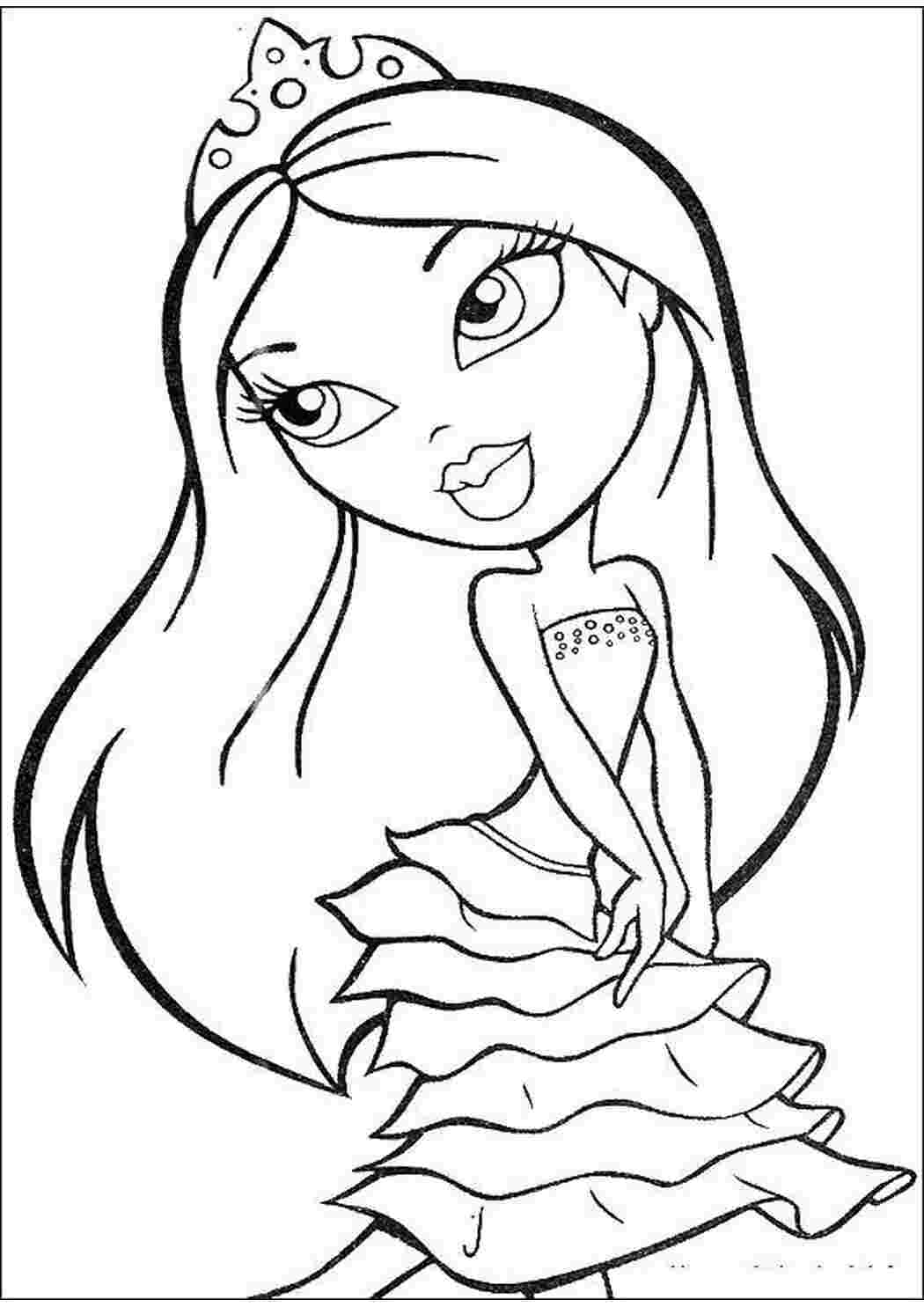 Раскраски Куклы bratz принцесса Для девочек Кукла, Bratz 