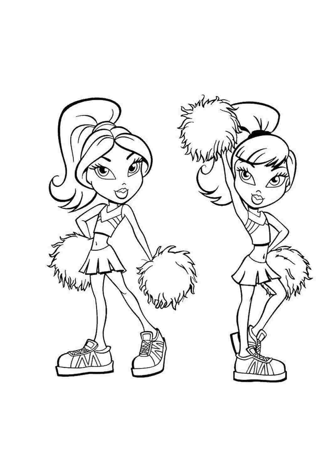 Раскраски Братз, группа поддержки Куклы Кукла, Bratz 
