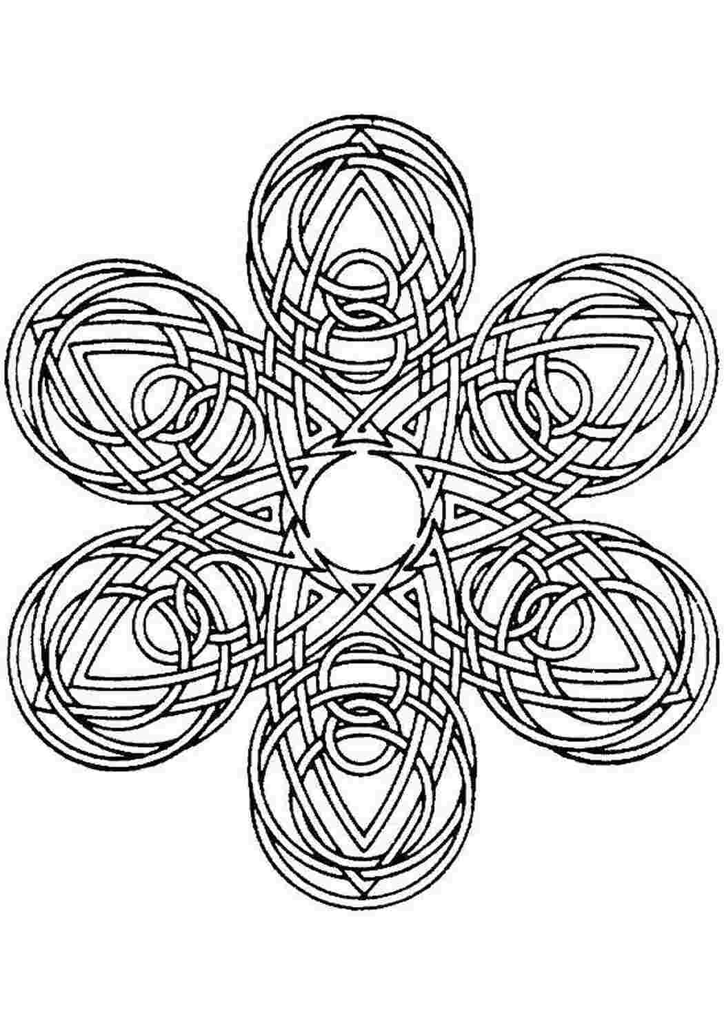 Раскраски Геометричекий цветок С геометрическими фигурами геометрия, цветок