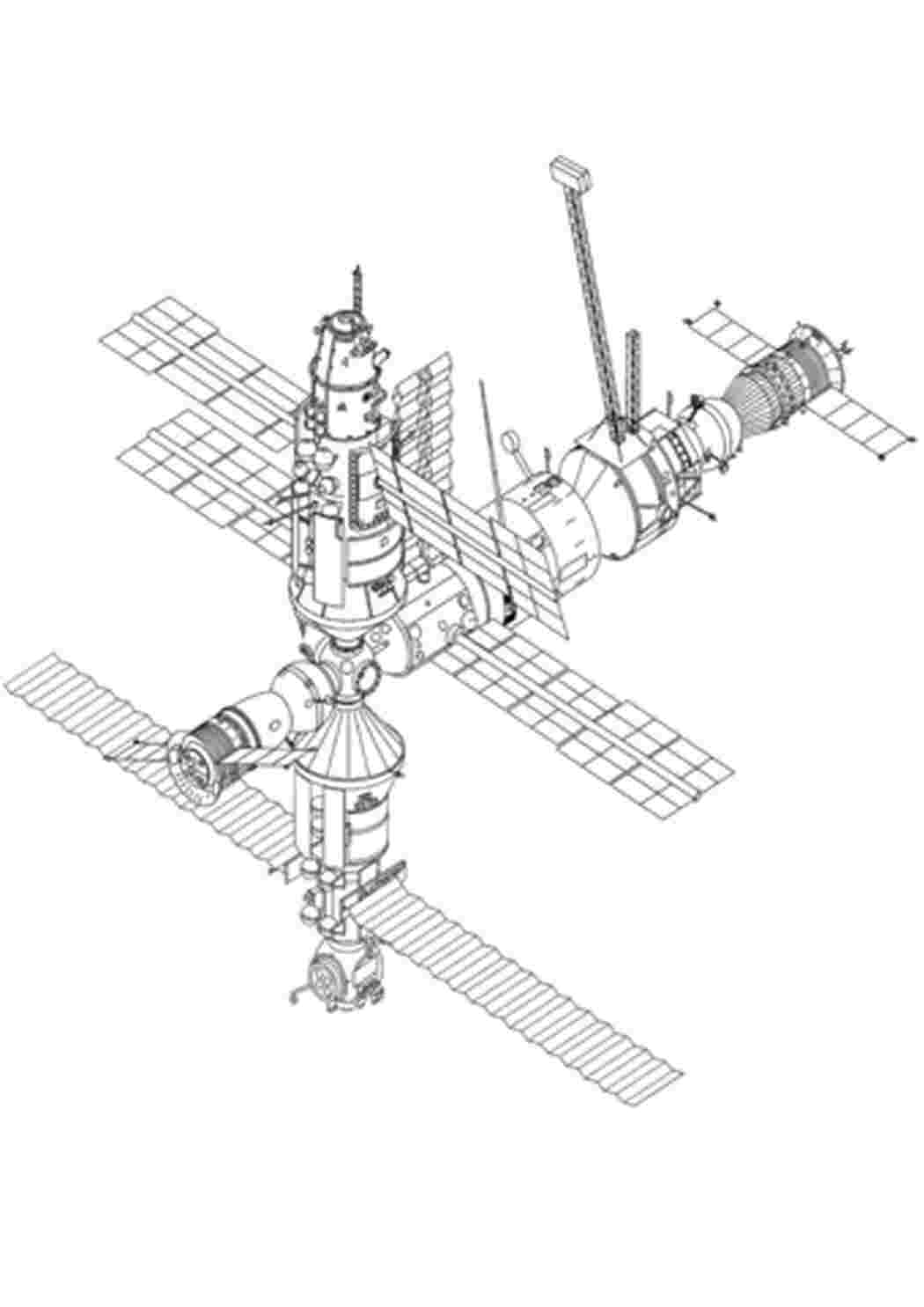 Раскраски Раскраски с МКС. Международная космическая станция ISS