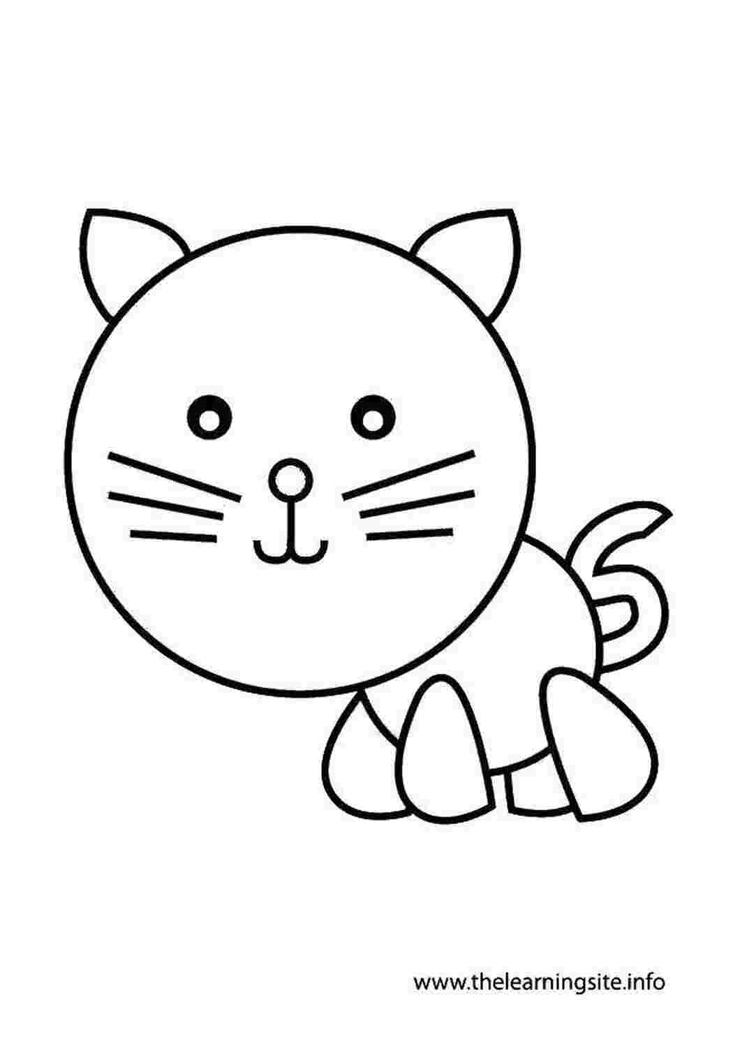 Раскраски Котик Контуры животных котик