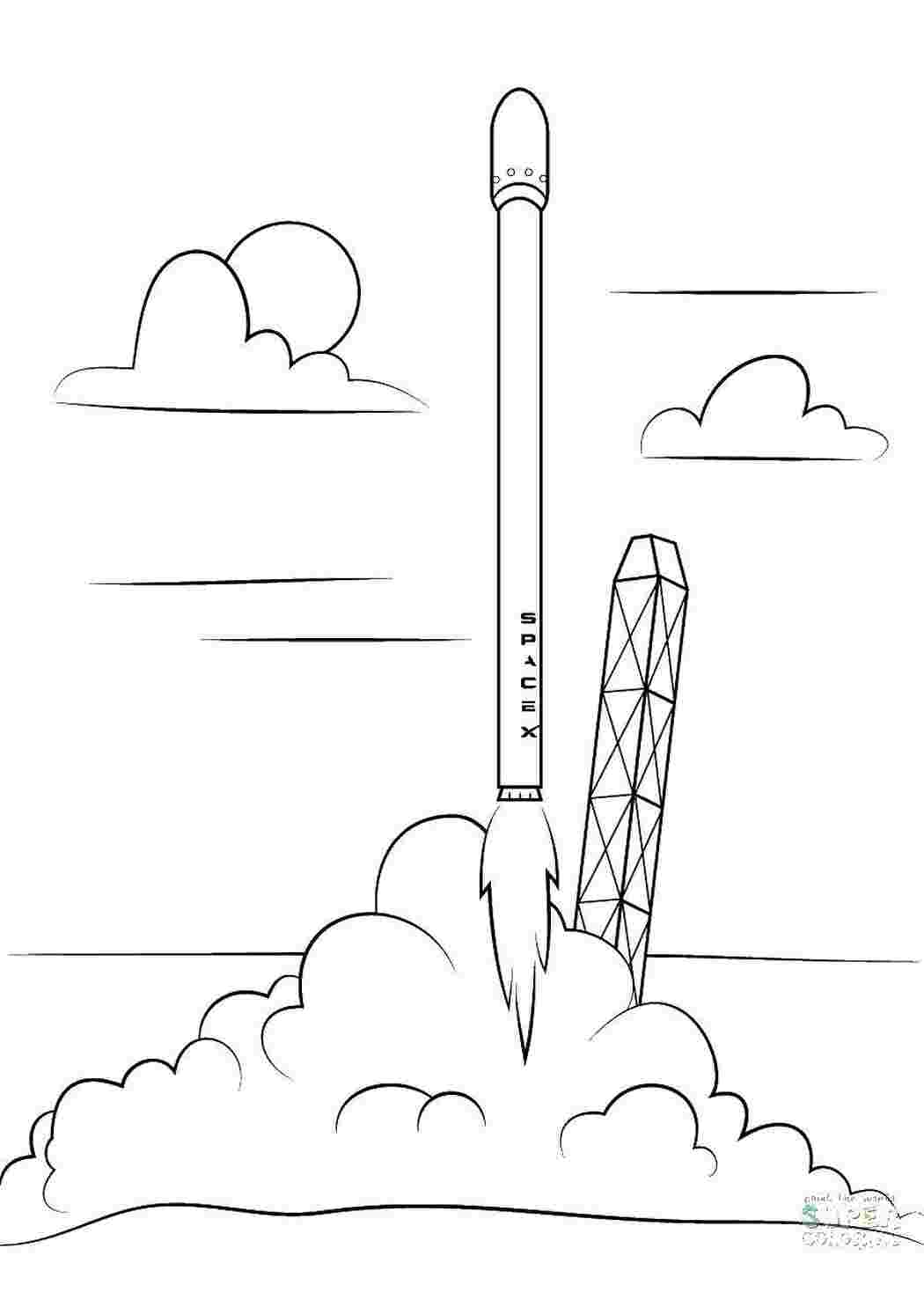 Раскраски Ракета ракеты взлет, полео, ракеты