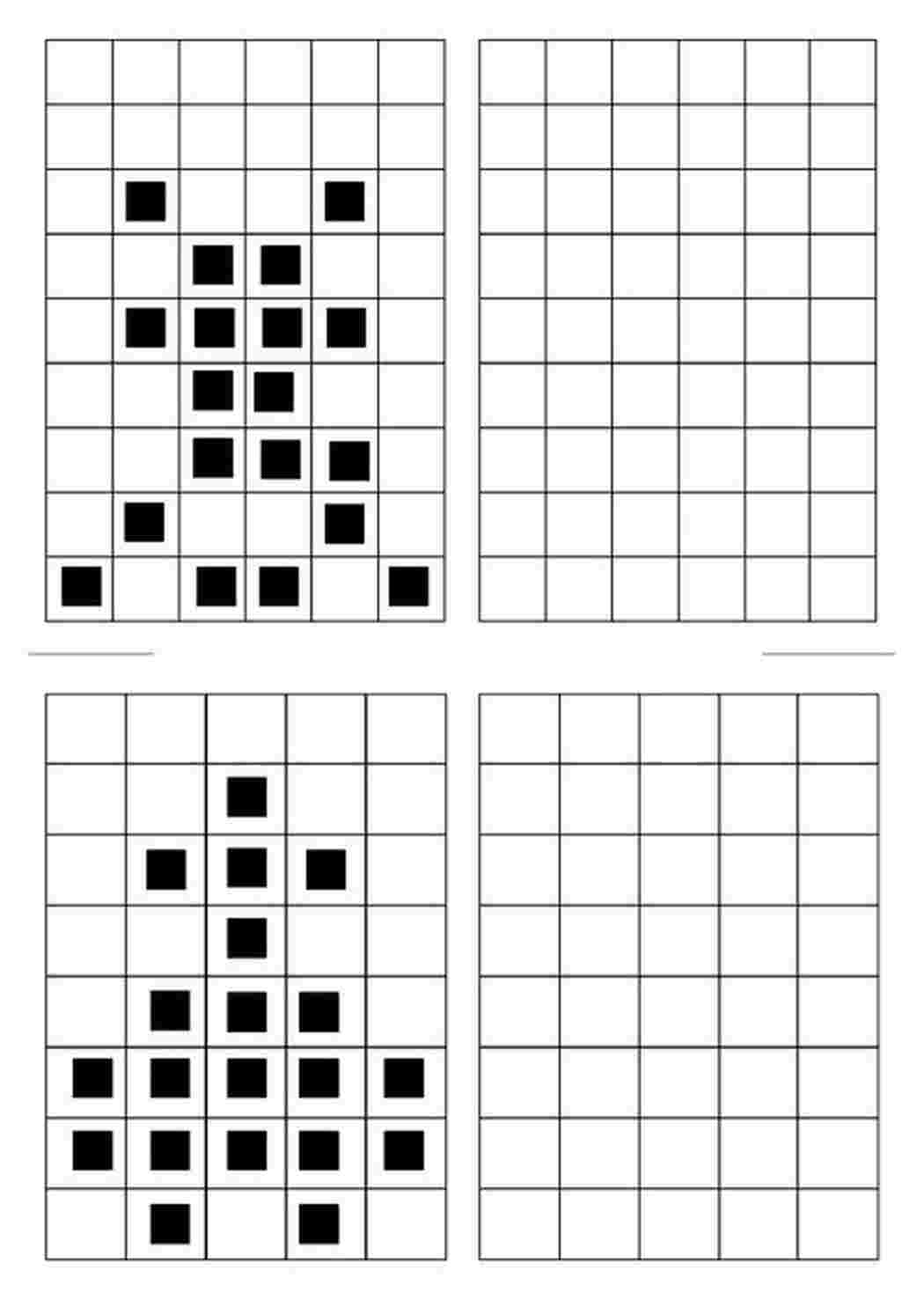 Раскраски Задания в которых нужно нарисовать узор по образцу для развития внимательности нарисуй рисунок или узор  по клеточкам