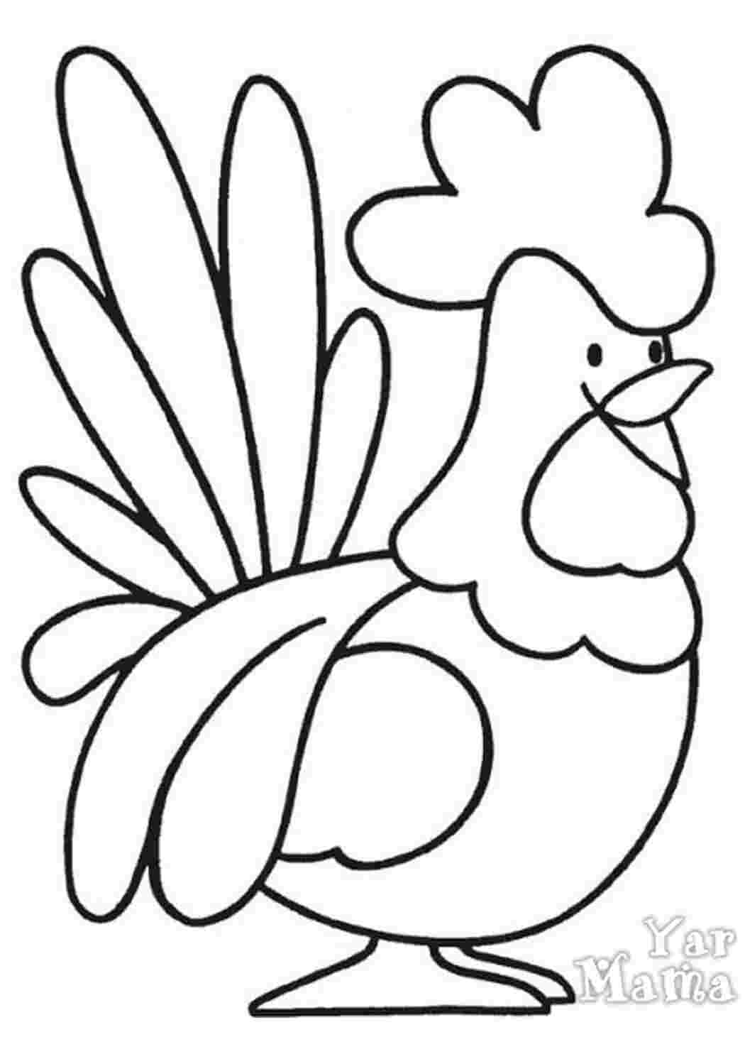 Раскраска Курочка с цыплятами