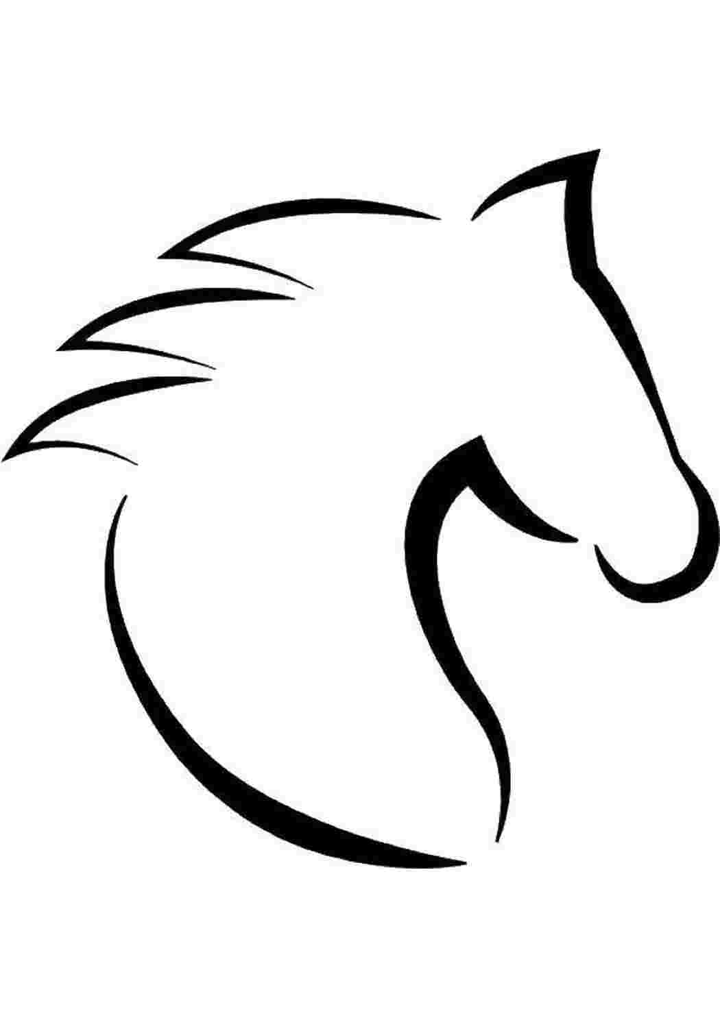 Раскраски Контур лошади контуры лошади Контур, лошадь