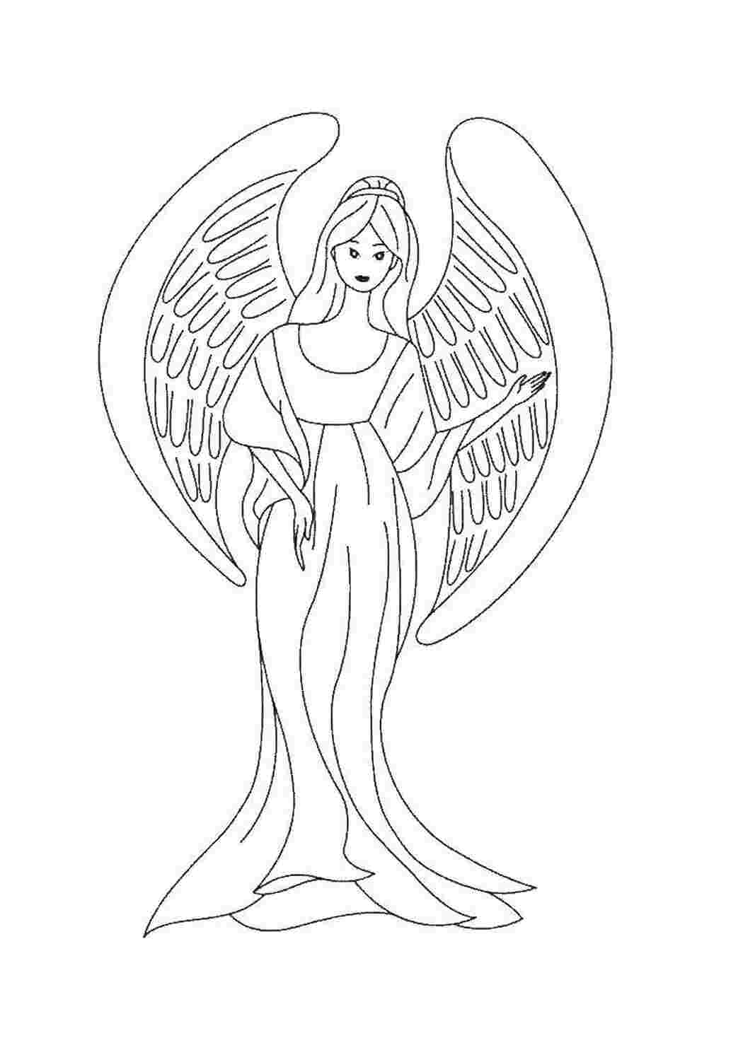 Рисунки девушки ангела для срисовки (70 фото)