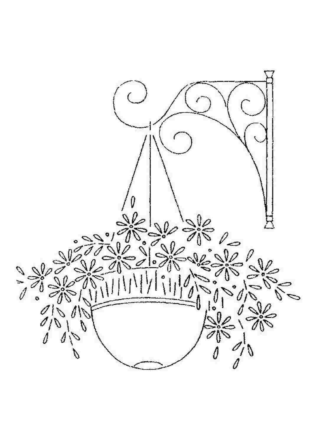 Раскраски Корзина с цветами цветы корзина, цветы