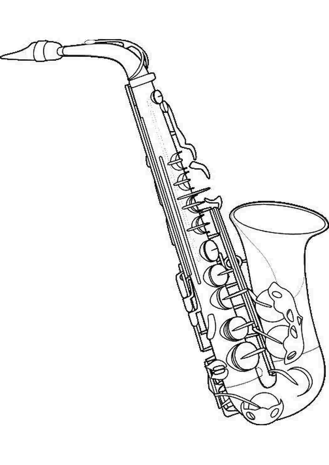 Раскраски Саксофон Музыкальный инструмент Музыка, инструмент, музыкант, саксофон