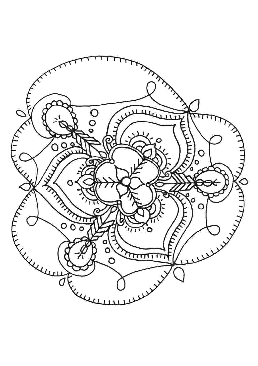 Раскраски Красивый узор узоры Узоры, цветок
