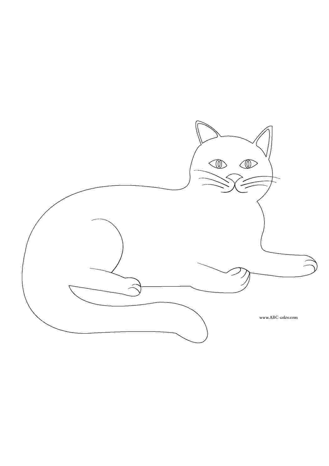 Раскраски кошка раскраска, кошечка лежит кошка кошка