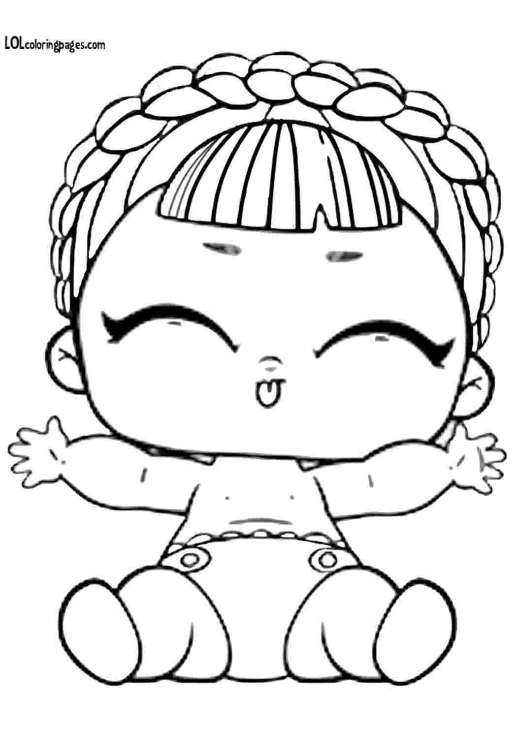 Раскраски Качественные раскраски с куклой лол Lil Sleeping B.B, раскраска лол Качественные раскраски с куклой лол Lil Sleeping B.B, раскраска лол, раскраска кукла маленькая девочка с волосами оплетенными вокруг головы, кукла лол в подгузнике