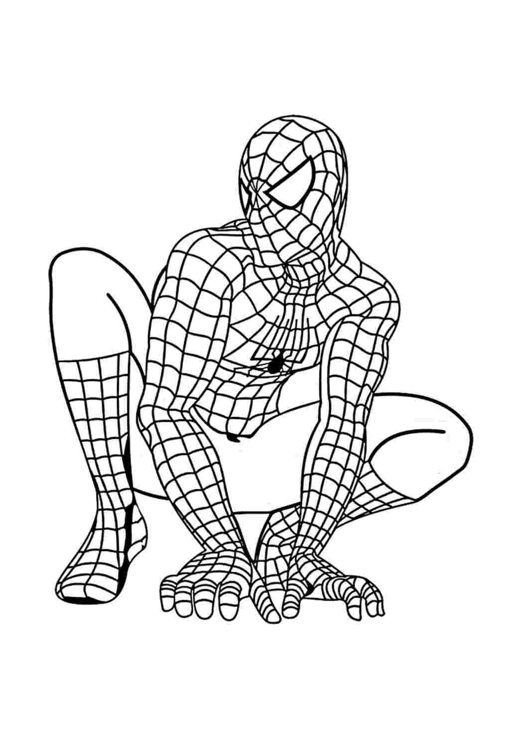 Питер Паркер - Человек-паук Раскраски скачать и распечатать бесплатно.