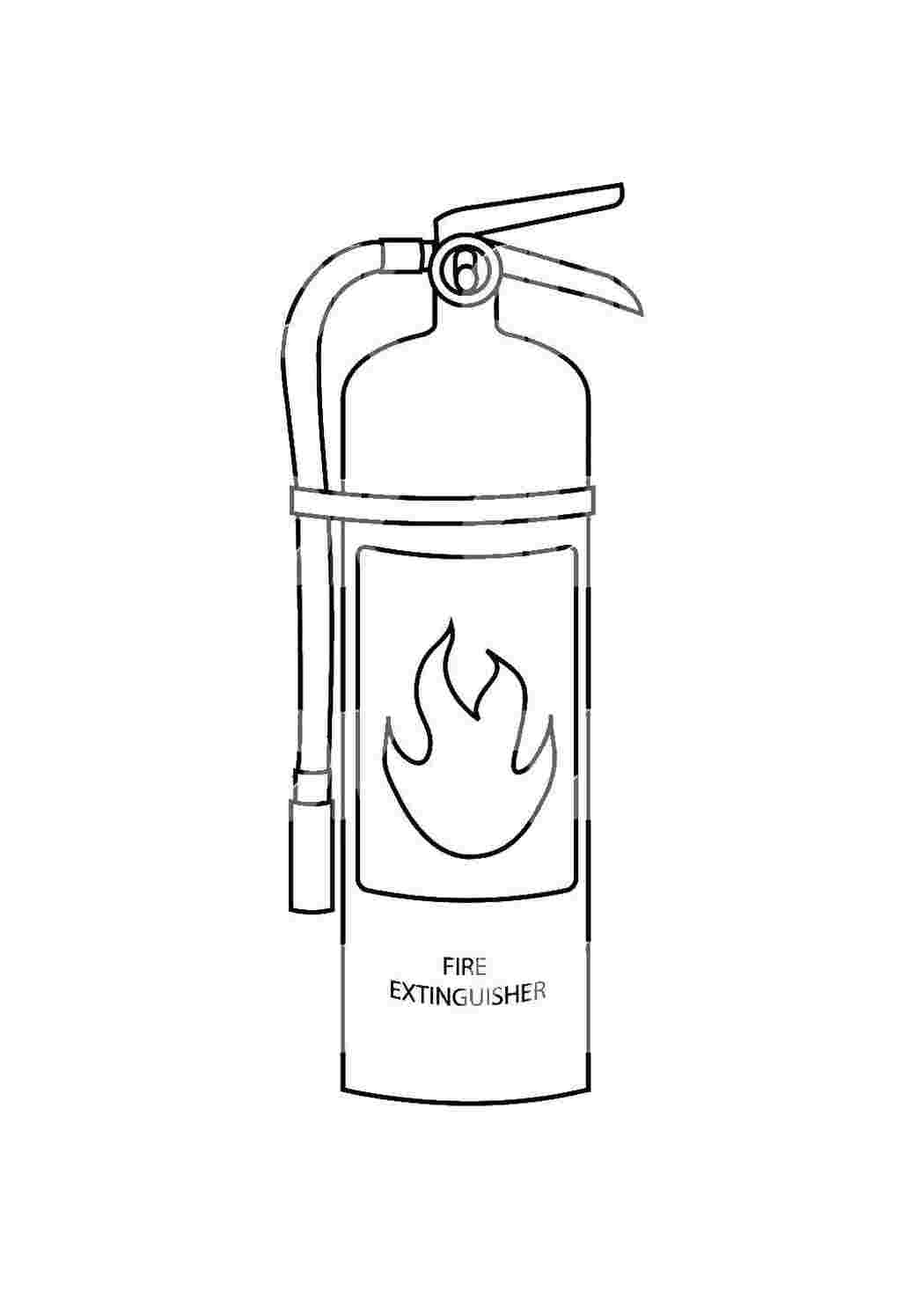 Раскраски Огнетушитель Огонь Пожар, огонь