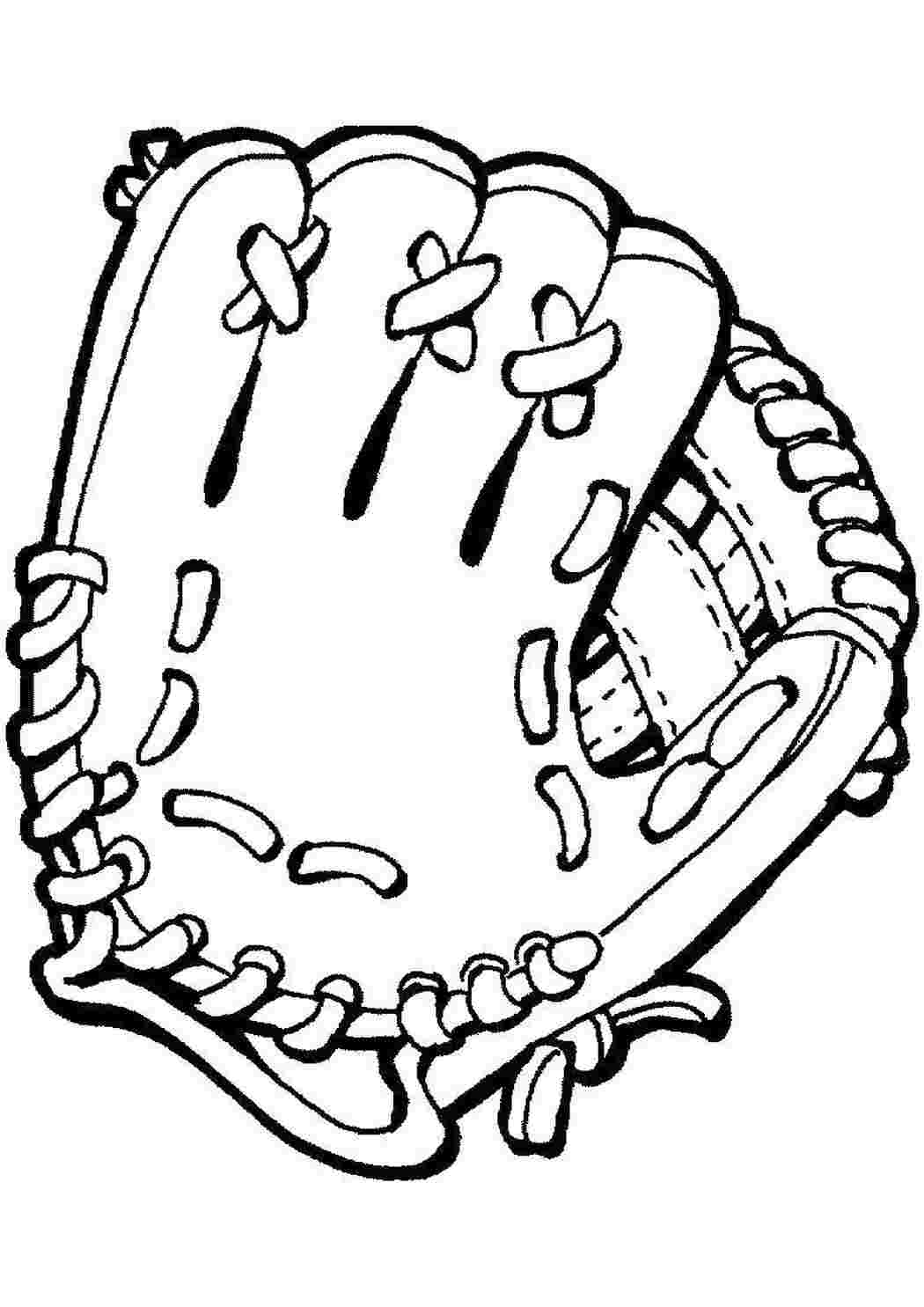 Раскраски Перчатка для бейсбола спорт Спорт, бейсбол