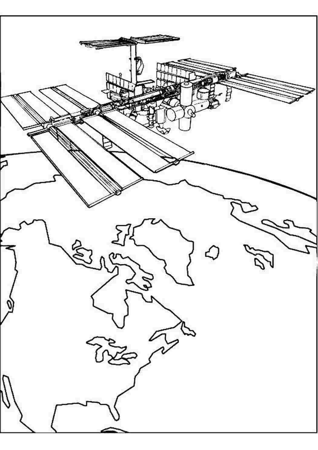 Космический спутник земли Раскраски для мальчиков