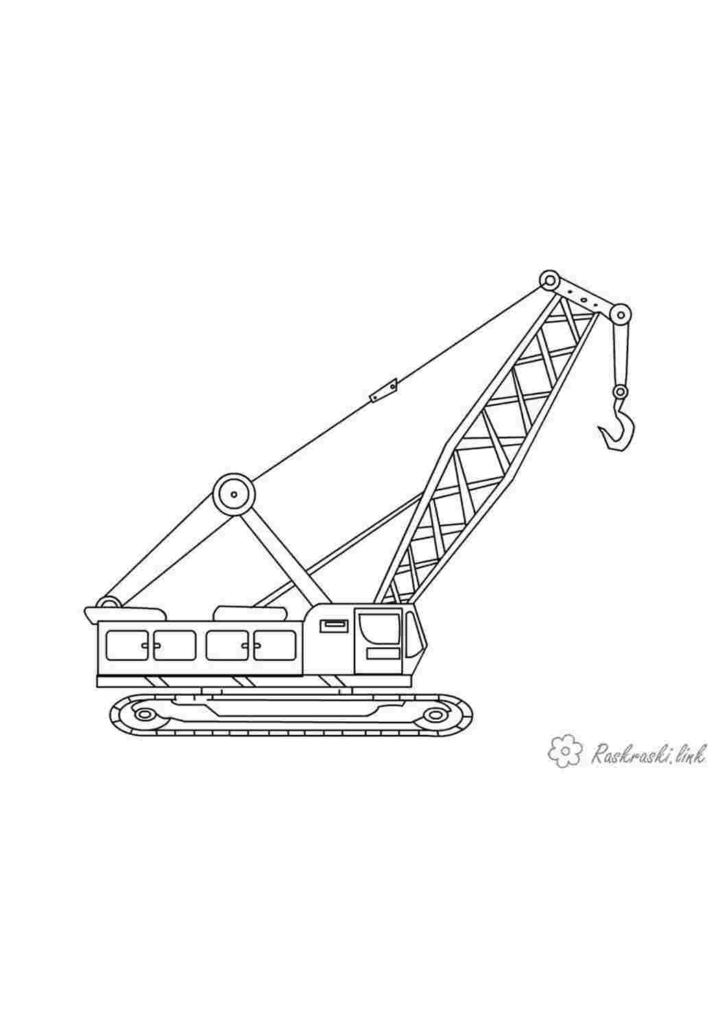 Раскраски кран Раскраски Строительная техника 