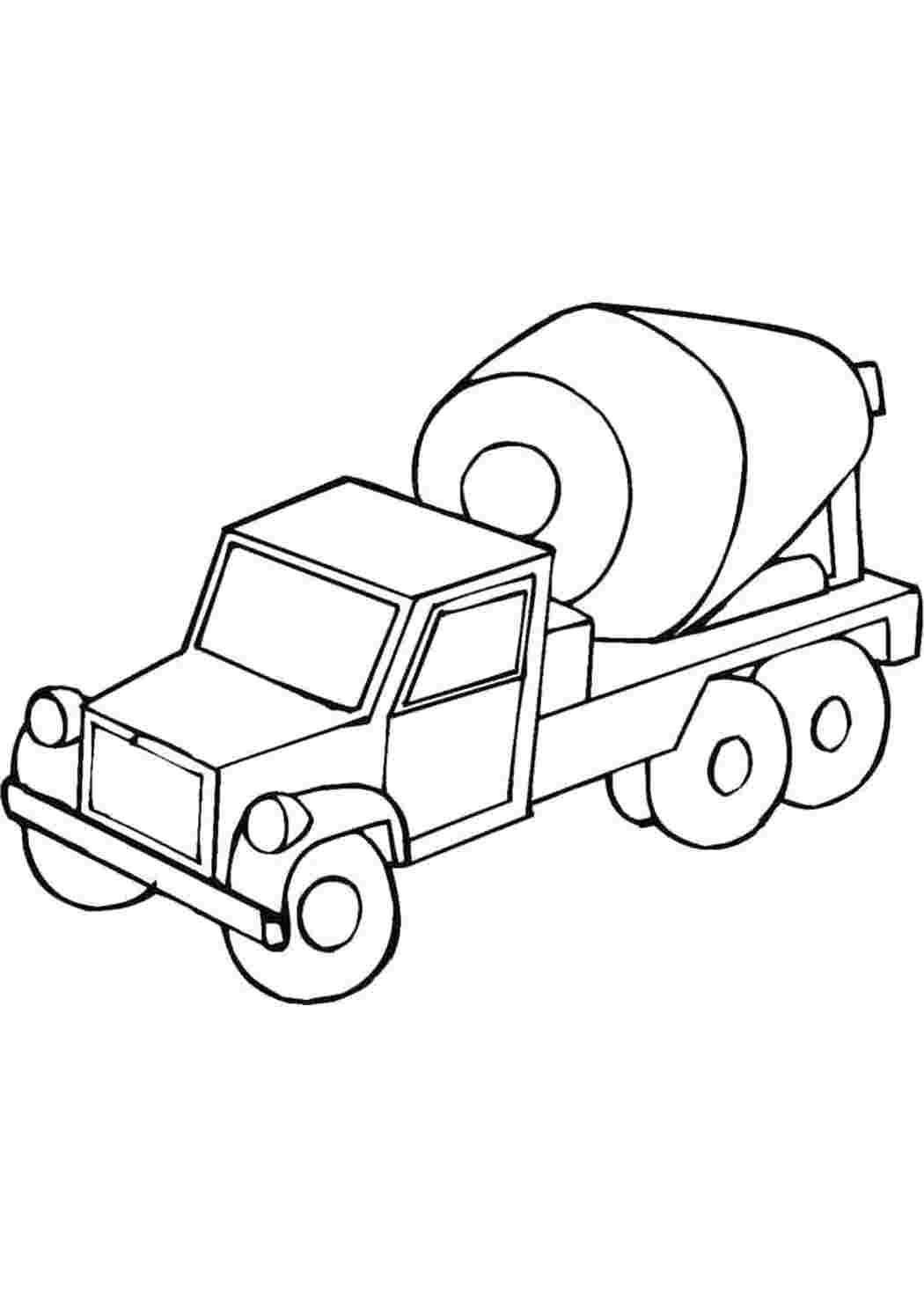 Раскраски Бетономешалка для мальчиков строительная техника