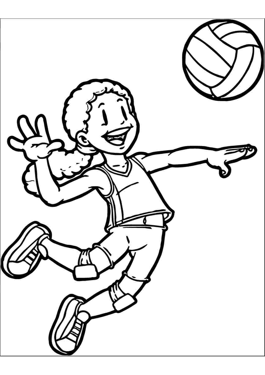 Раскраски Раскраски с игрой волейбол пляжный и другие виды волейбола. спортивные игры раскраски для детей 