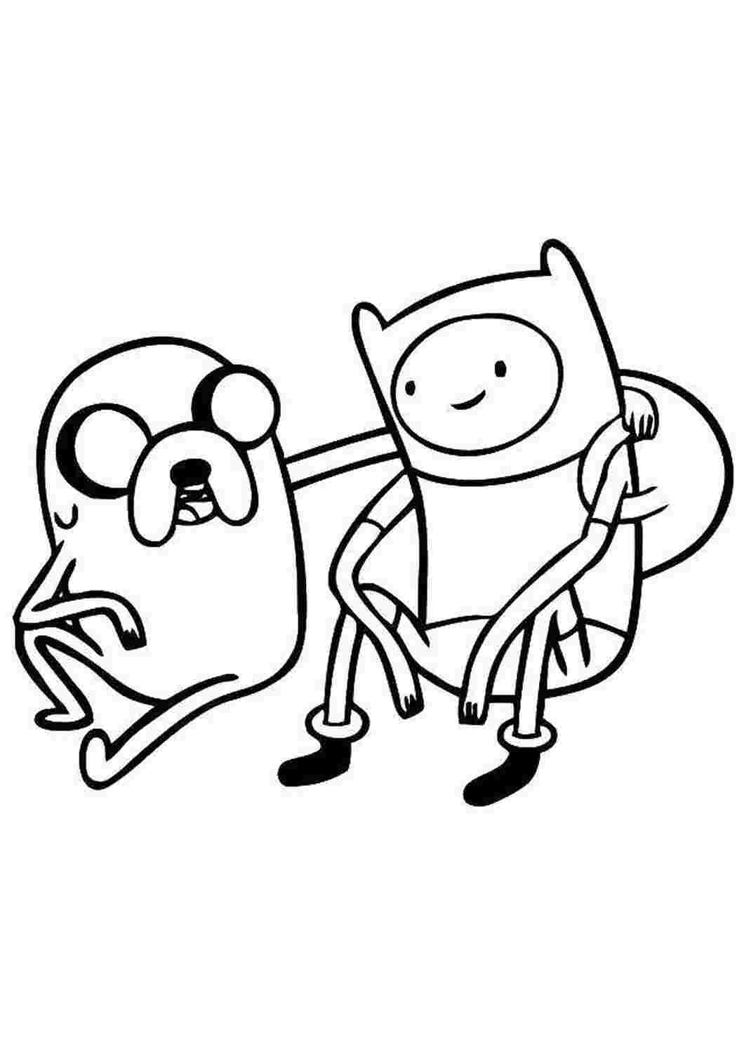Раскраски Финн и джейк друзья время приключений Персонаж из мультфильма, "Время Приключений"