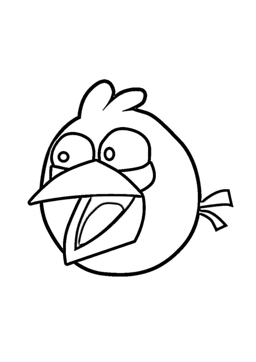 Раскраски картинки на рабочий стол онлайн Angry birds злые птички, птичка с открытым клювом Раскраски для детей мальчиков