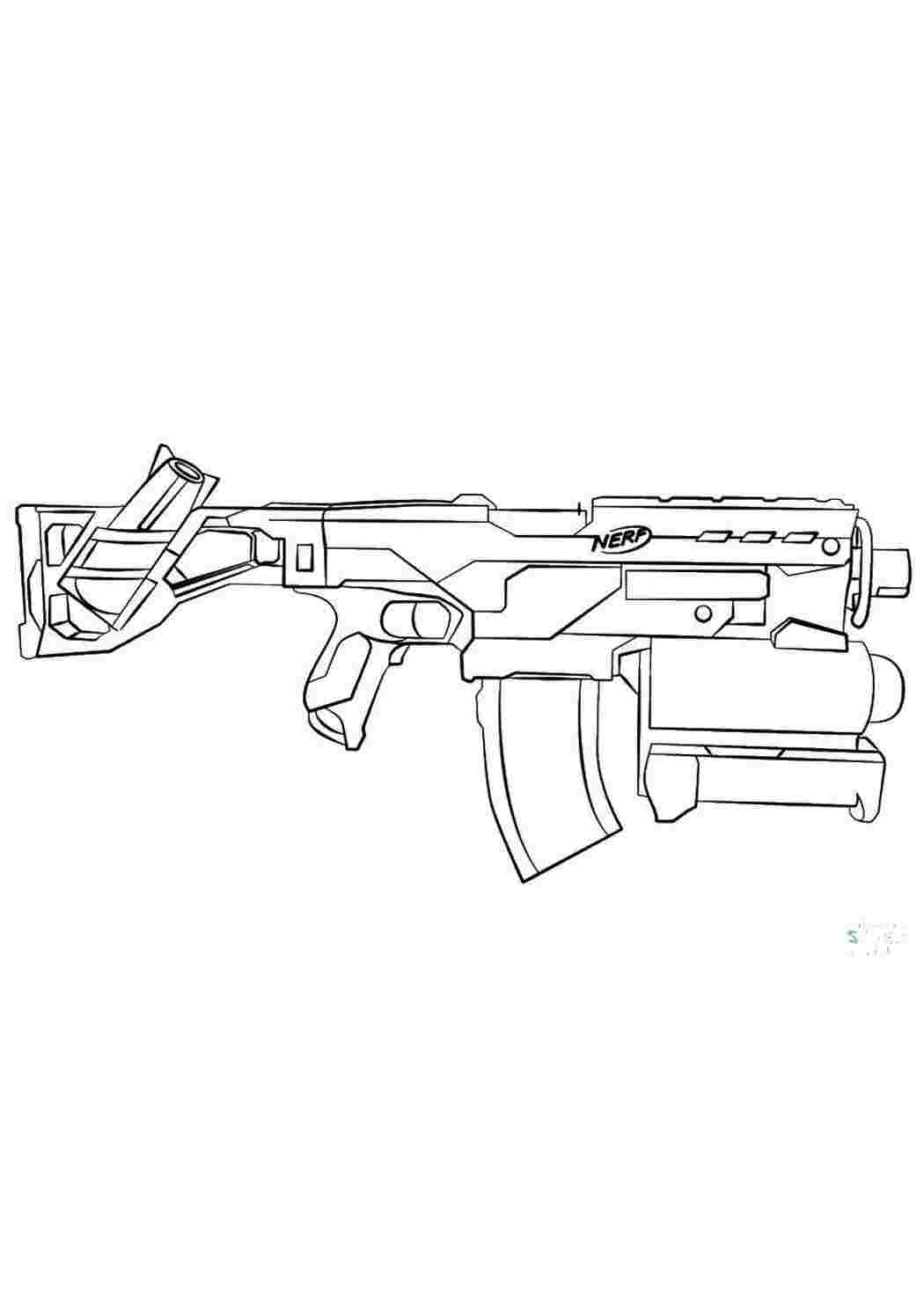 Раскраски Нерф автомат оружие автомат, оружие