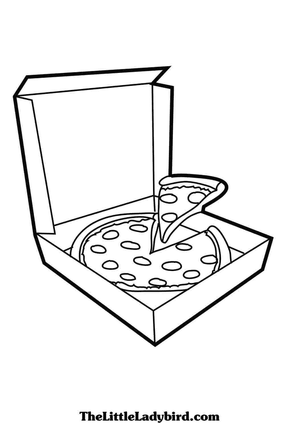 Раскраски Пицца в коробке Еда пицца, коробка