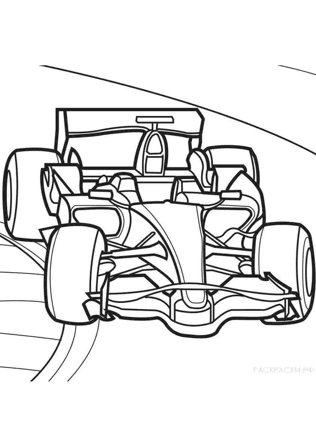 Раскраски Раскраска машина Болид Формулы один 2 Машина Машина