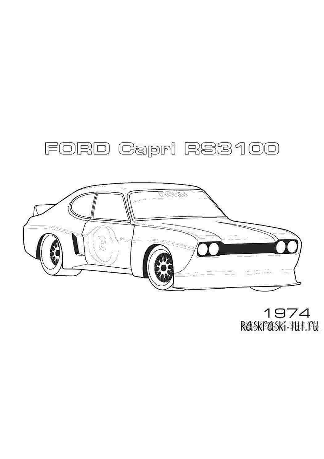 Раскраски Форд капри 1974 машины машины, форд